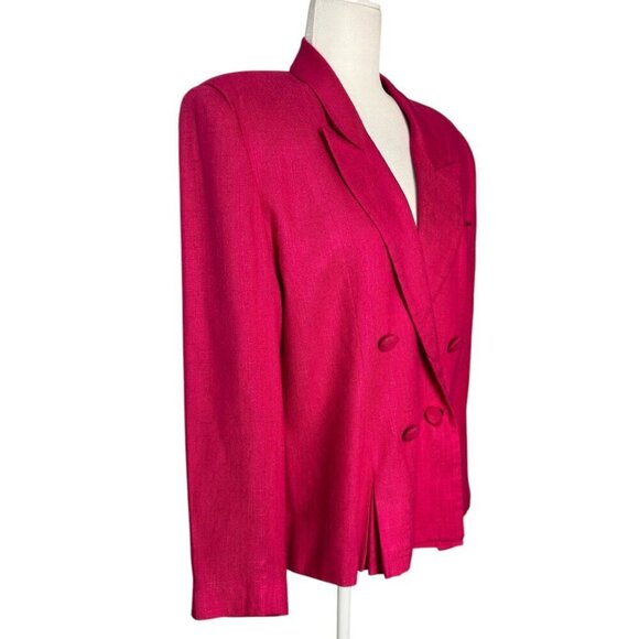 GILMOR Two Piece SET Skirt Set Barbie Hot Pink Double-Breasted Women's Sz 10 - Picture 7 of 9